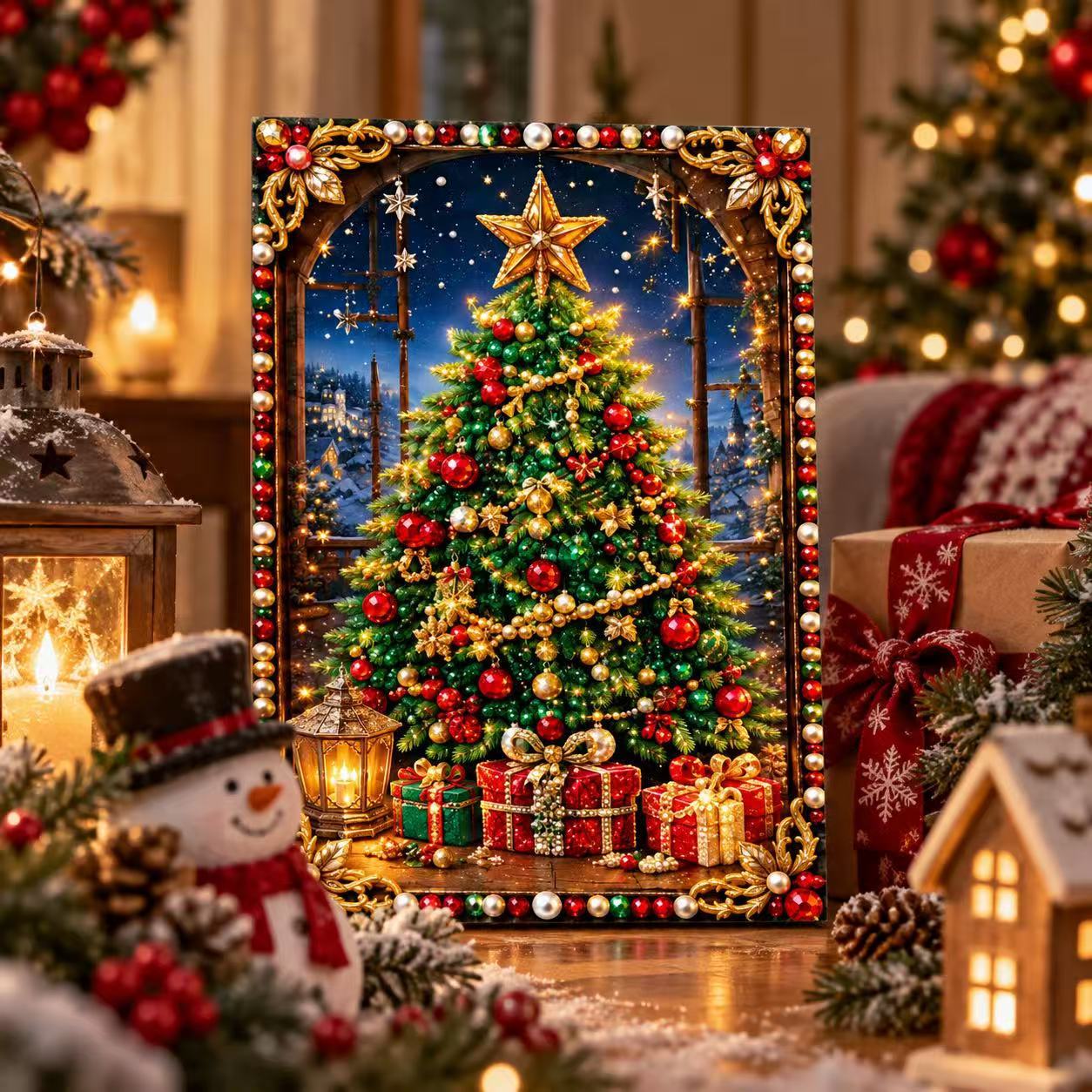 Resin Art Wallpaper - Christmas DIY Pearl Painting Kit, Kit