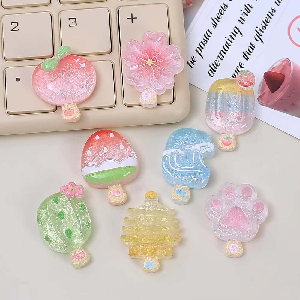 Resin Art Case - 10pcs Kawaii Transparent Summer Mini Ice