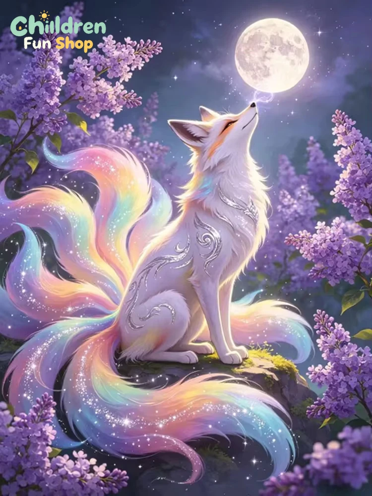 Rainbow Glowing Nine Tails Fox - đánh giá và giá Resin Art Wallpaper